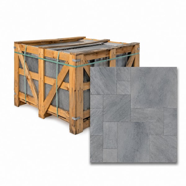 Cosmic Black Sandblast Marble 10 Piece Paver Tile Kit (10 Kits/160 Sq. ft./Pallet)