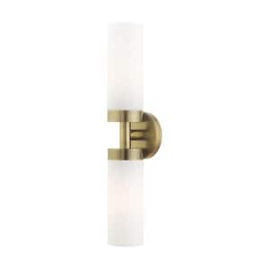 Aero 2 Light Antique Brass ADA Vanity Sconce