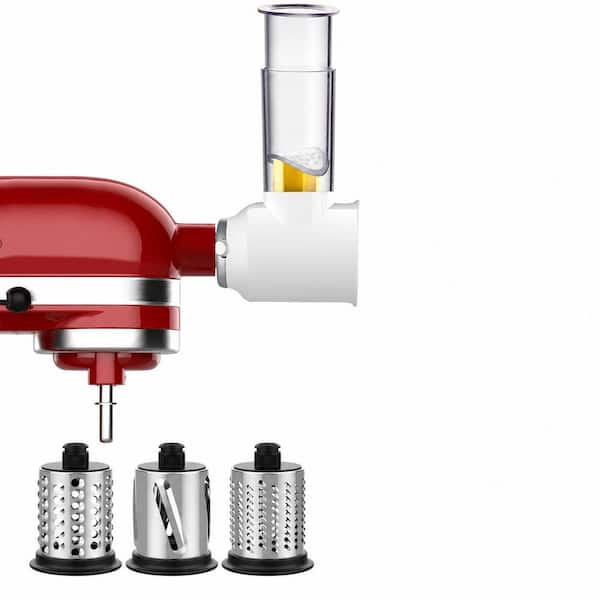 Cheese Grater Attachment for KitchenAid Stand Mixers, White Cylinder, Dishwasher Safe