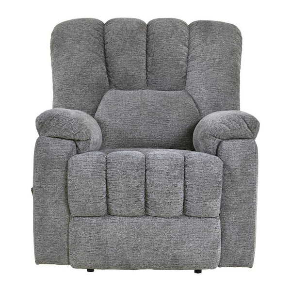 EVERGLADE HOME Hooper Dark Gray Chenille Upholstered Manual Reclining Chair