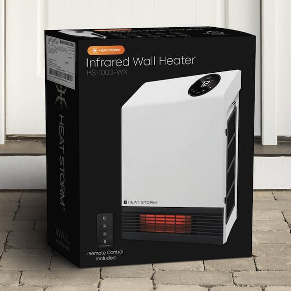 Heat Storm 1,000-Watt Electric Wave Floor to Wall Unit Infrared Space Heater  HS-1000-WA - The Home Depot