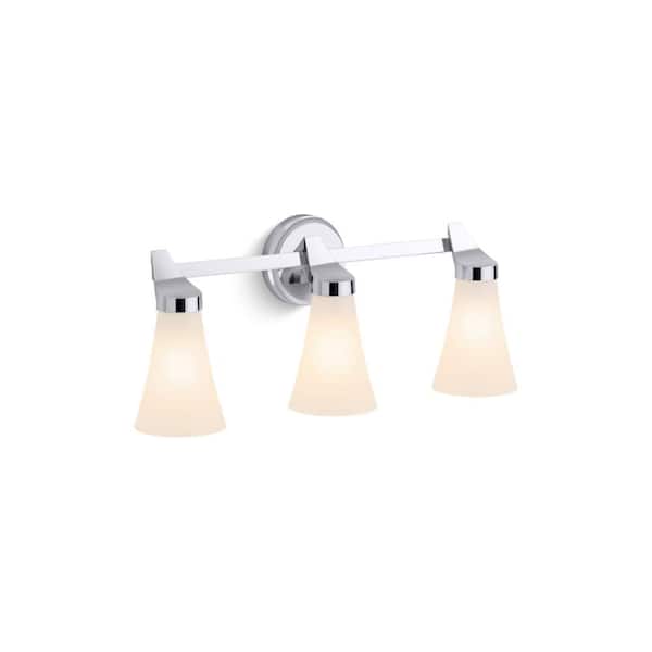 KOHLER Simplice 22.625 in. 3-Light Polished Chrome Wall Sconce