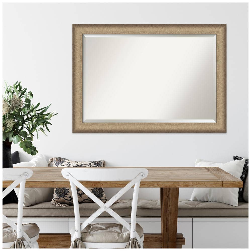 Elegant Brushed Bronze Rectangular Wall Mirror 40.75" x 28.75"