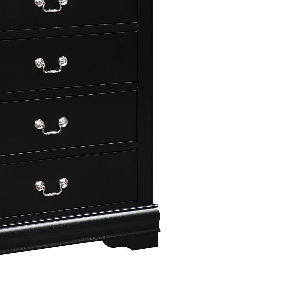 Black Pine Wood Chest with Dovetail Drawers