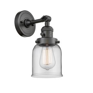 Bell 1-Light Oil Rubbed Bronze Wall Sconce with Clear Glass Shade