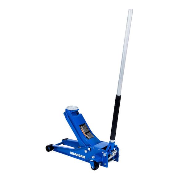 Maasdam 3-Ton Low Profile Floor Jack with Quick Lift in Blue