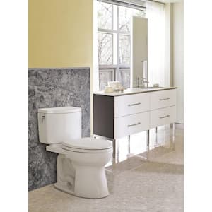 Drake II 2-Piece 1.28 GPF Single Flush Elongated ADA Comfort Height Toilet in Cotton White, SoftClose Seat Included