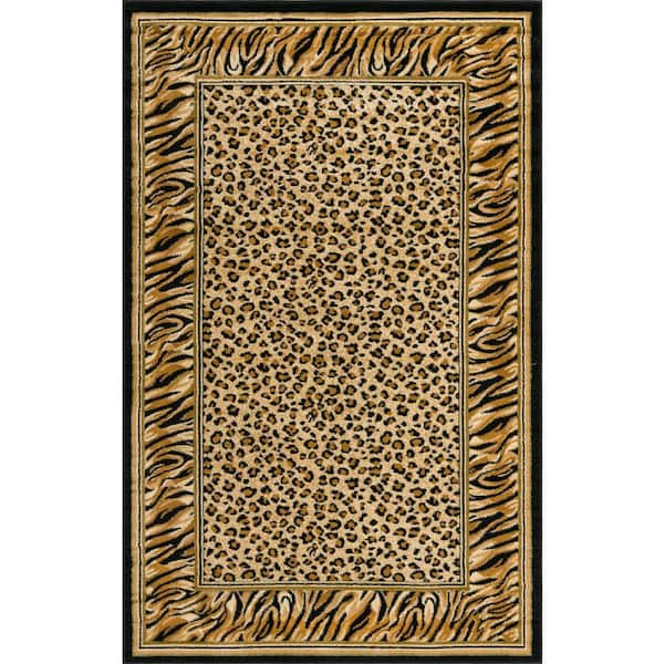 Unique Loom Wildlife Cheetah Light Brown 5' 0 x 8' 0 Area Rug 3125113 ...