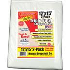 12 ft. x 15 ft. White Triple Coated Butyl the Original Paint Stopper (2-Pack)