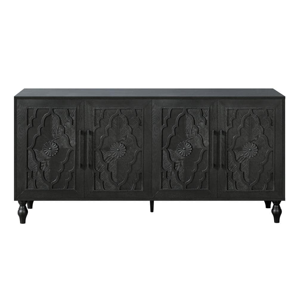 62.99 in. W x 15.75 in. D x 32 in. H Black Linen Cabinet with Metal Handle price history on PriceWatchPro