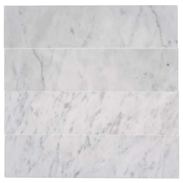 Apollo Tile Grandis Gray 4-in x 16-in Honed Natural Stone Marble Subway Floor and Wall Tile (4.44-sq. ft/ Carton)