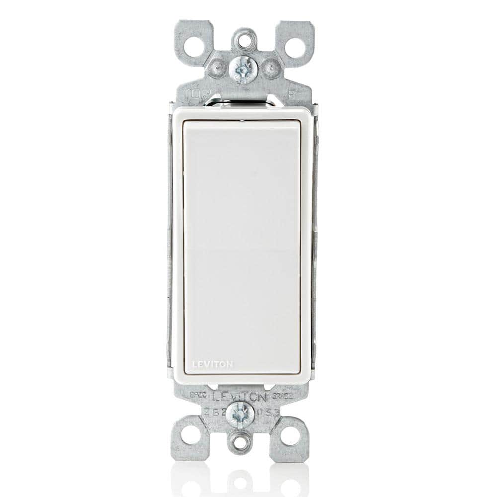 White Thermoplastic Single Pole Rocker Switch 10-Pack