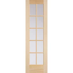 24 in. x 80 in. 10-Lite Solid-Core Smooth Unfinished Pine Veneer Composite Interior Door Slab