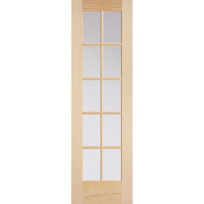 24 in. X 80 in. 10-Lite Solid-Core Smooth Unfinished Pine Veneer Composite Interior Door Slab 255166