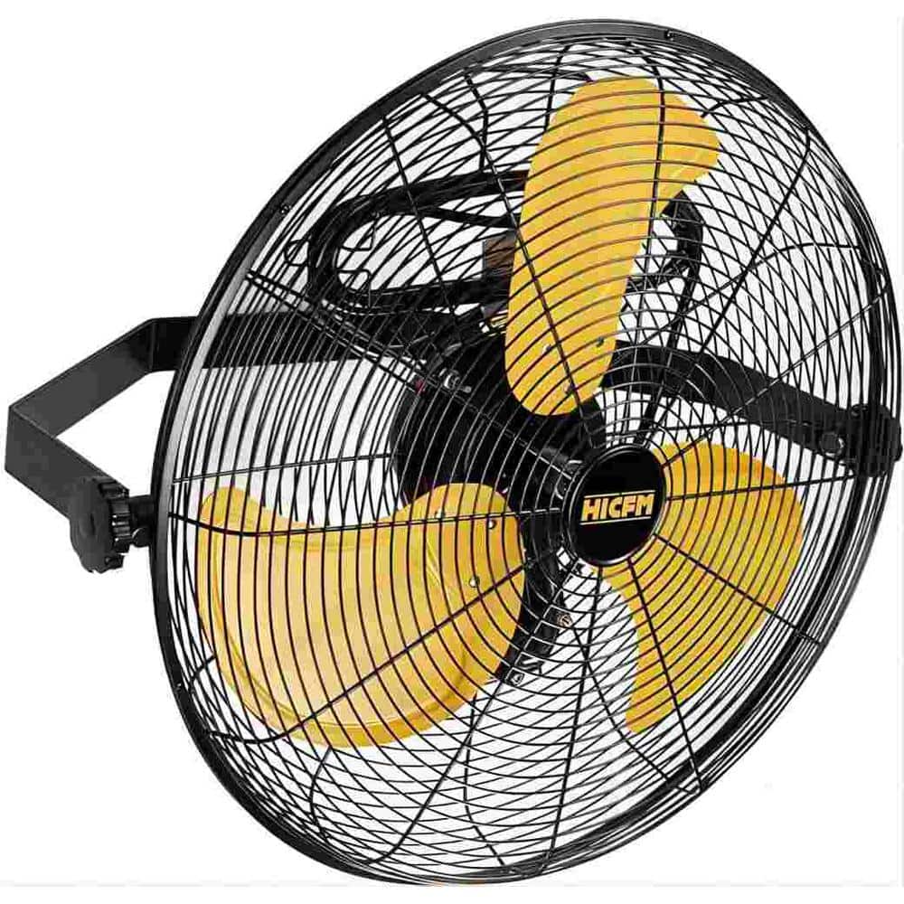 5100 CFM Safety 20 inch Outdoor High Velocity Wall Mounted Fan with IP44 Enclosure Motor, Sealed Control Box, Yellow