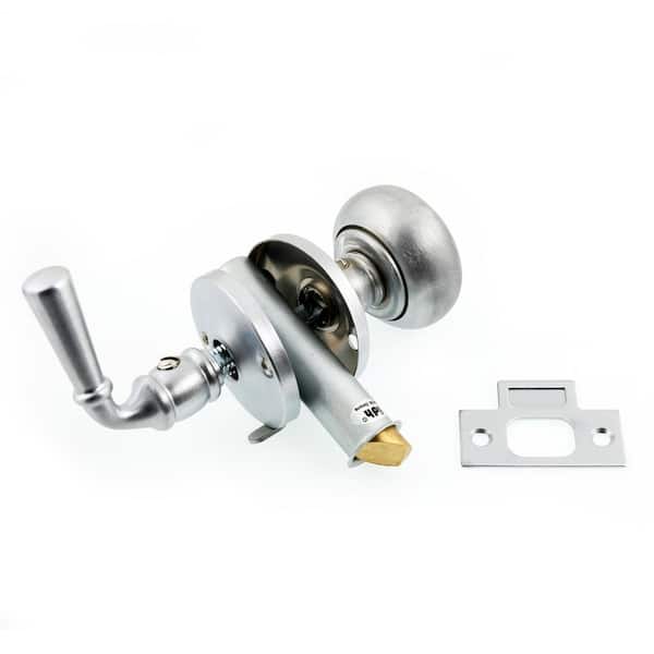 Satin Chrome Storm Screen Door Latch with Rosettes
