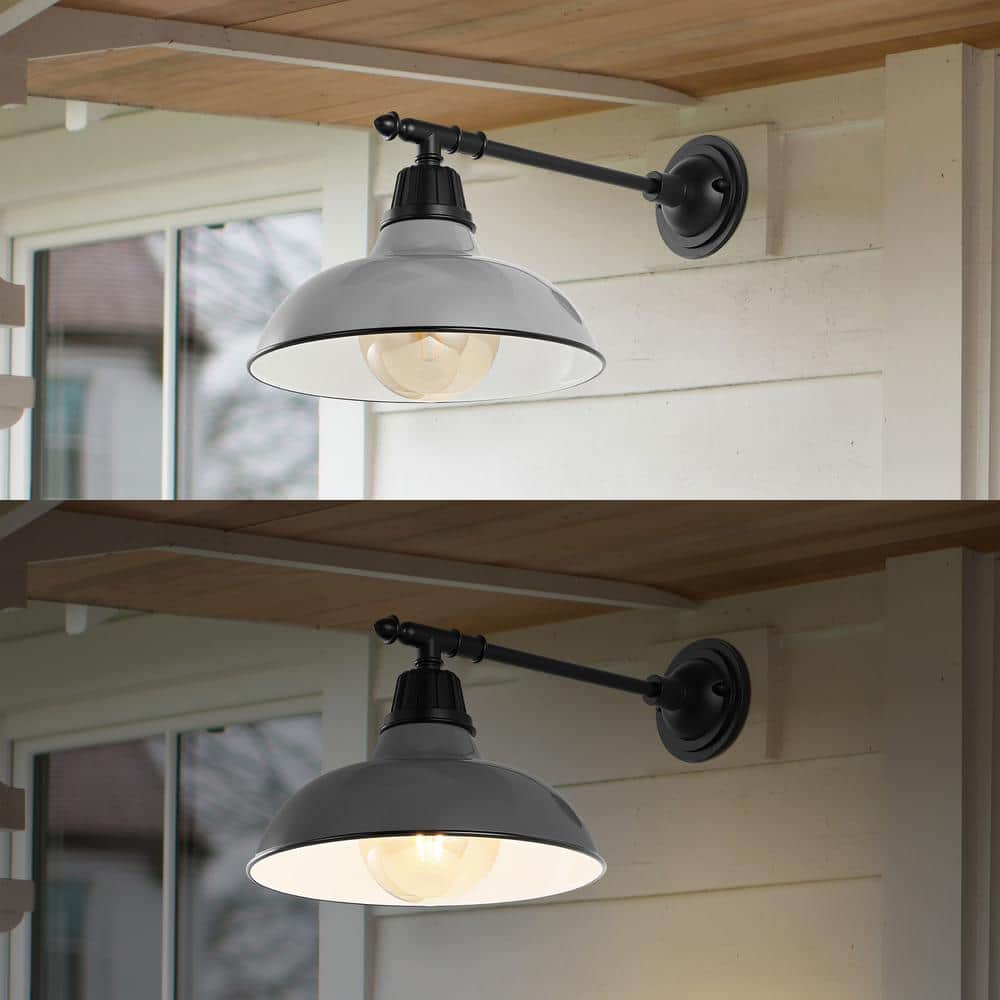 Gray and Black Iron Industrial Farmhouse Wall Sconce