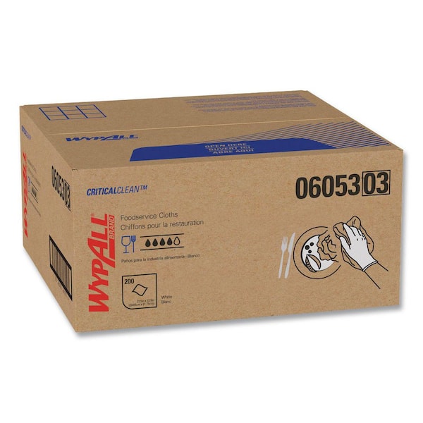 WYPALL X50 Foodservice Towels 1/4 Fold 23 1/2 x 12 1/2 White (200 Sheets per Carton)