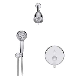 1-Handle 9-Spray Shower Faucet 2 GPM with Adjustable Flow Rate in Chrome(Valve Included)