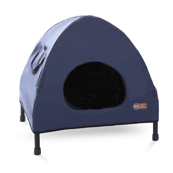 K and H Pet Products 25 in. x 32 in. x 28 in. Medium Navy Blue Pet Cot House/Bed