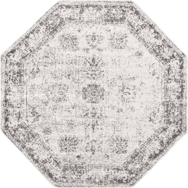 Unique Loom Sofia Casino Gray 6 ft. x 6 ft. Area Rug