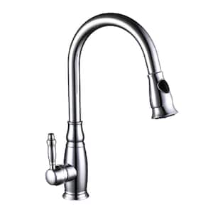 7.68 in. Single-Handle Pull-Down Sprayer Kitchen Faucet in Chrome