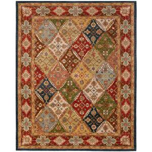 Heritage Green/Red 12 ft. x 18 ft. Border Area Rug