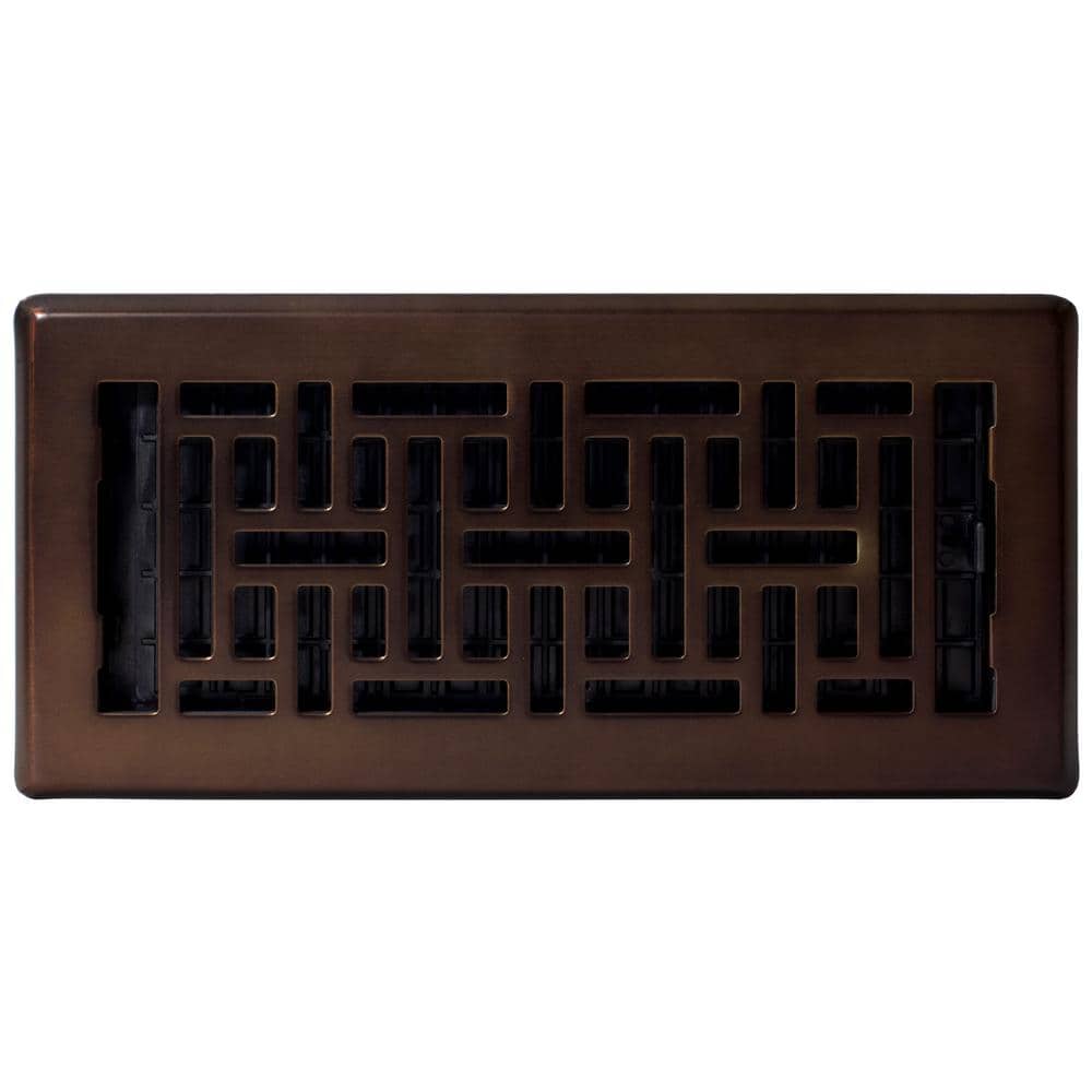 Oriental Design Rubbed Bronze Steel Floor Register