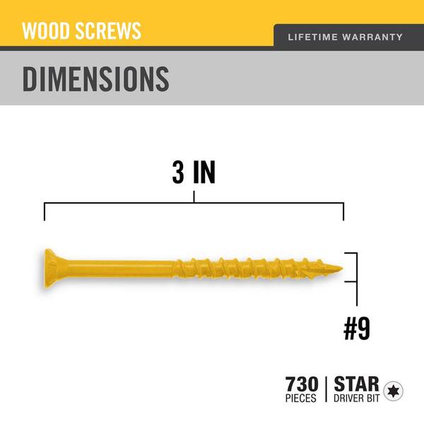 DECKMATE #9 x 3 in. Tan Star Flat-Head Wood Deck Screw 10 lbs.-Box (730-Piece)