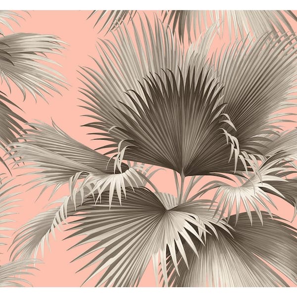 A-Street Prints Summer Palm Blush Tropical Wallpaper Sample