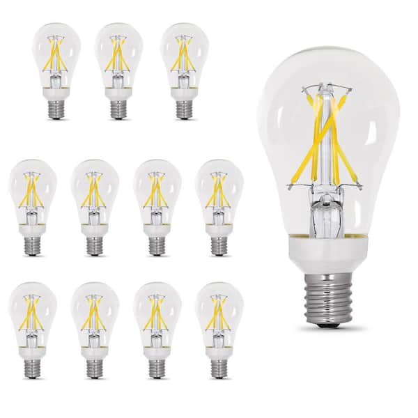 60-Watt Equivalent A15 Intermediate E17 Dimmable CEC Clear glass LED Ceiling Fan Light Bulb in Daylight 5000K (12-Pack)