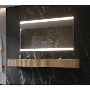 60 in. W x 36 in. H, H Rectangular Powdered Grey Framed Surface Wall Mounted Bathroom Vanity Mirror 3000K LED
