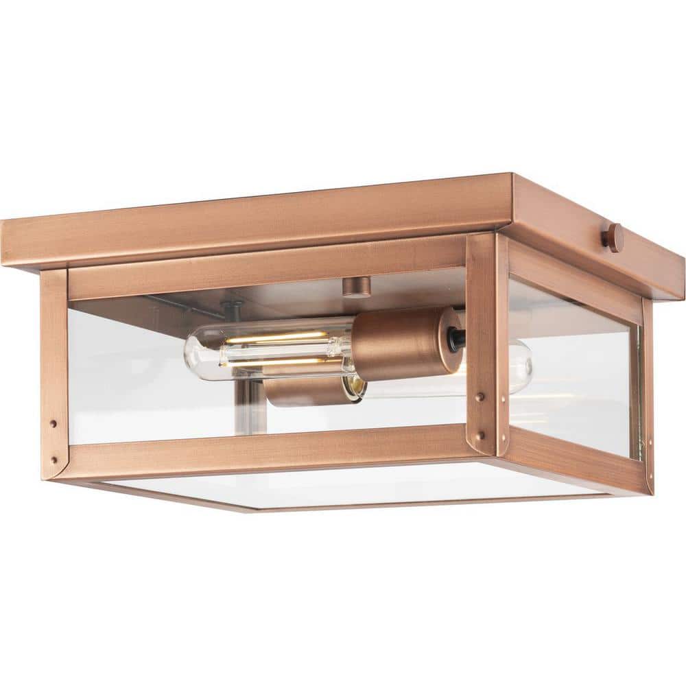 Union Square 12.37 in. 2-Light Antique Copper Outdoor Ceiling Light price history on PriceWatchPro
