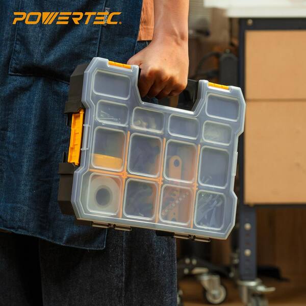 POWERTEC 12 5/8 in. W Small Parts Organizer and Tool Box, 14