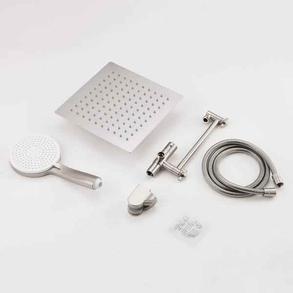 Heemli Rain Shower Head Combo 1.8 GPM 5-Spray 8 in. Wall