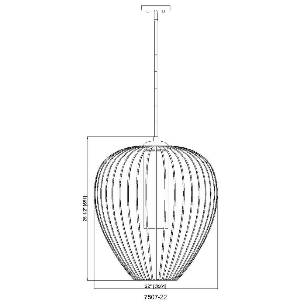 Modern Gold 22" Glass Pendant Light with Opal Shade
