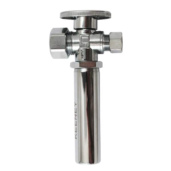 KEENEY 5/8 in. x 3/8 in. Quarter Turn Straight Valve Compression With Water Arrestor
