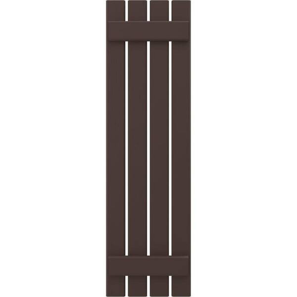 Ekena Millwork 15-1/2 in. W x 46 in. H Americraft 4-Board Exterior Real Wood Spaced Board and Batten Shutters in Raisin Brown - image 5
