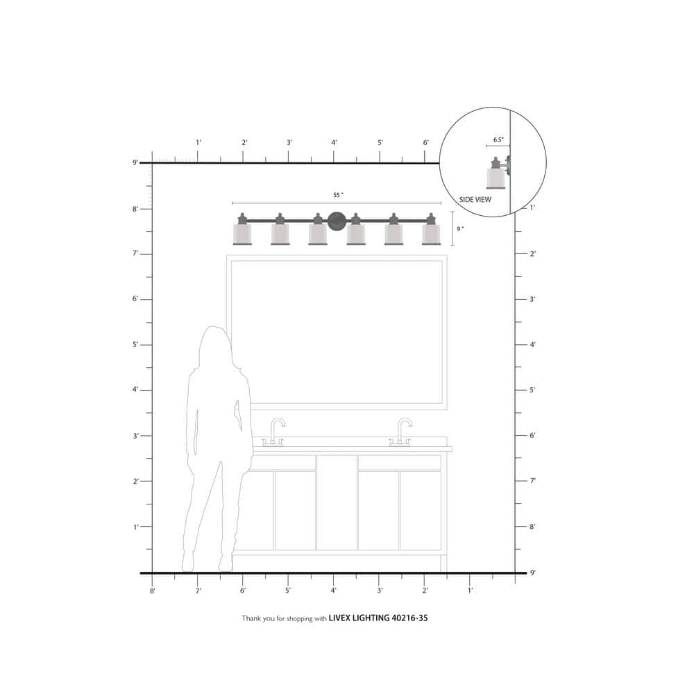 Polished Nickel 6-Light Dimmable Outdoor Vanity Sconce