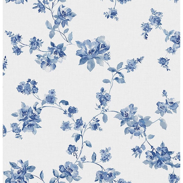 Beacon House Wen Sapphire Festival Floral Paper Strippable Roll (Covers 56.4 sq. ft.)