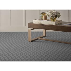 Intriguing - Steel - Gray 12 ft. 44 oz. Wool Texture Installed Carpet