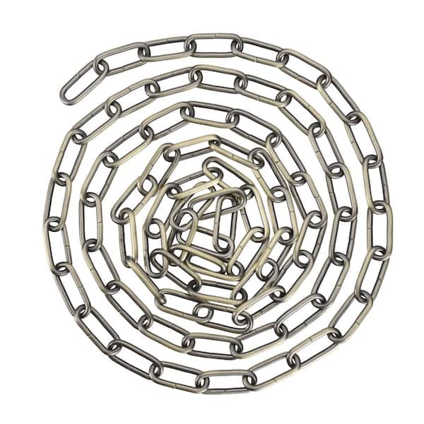 Aspen Steel 10 ft. Chain for Hanging Up Maximum 120 lbs. Lighting Fixture/Swag Light/Plant in Antique Brass 6G