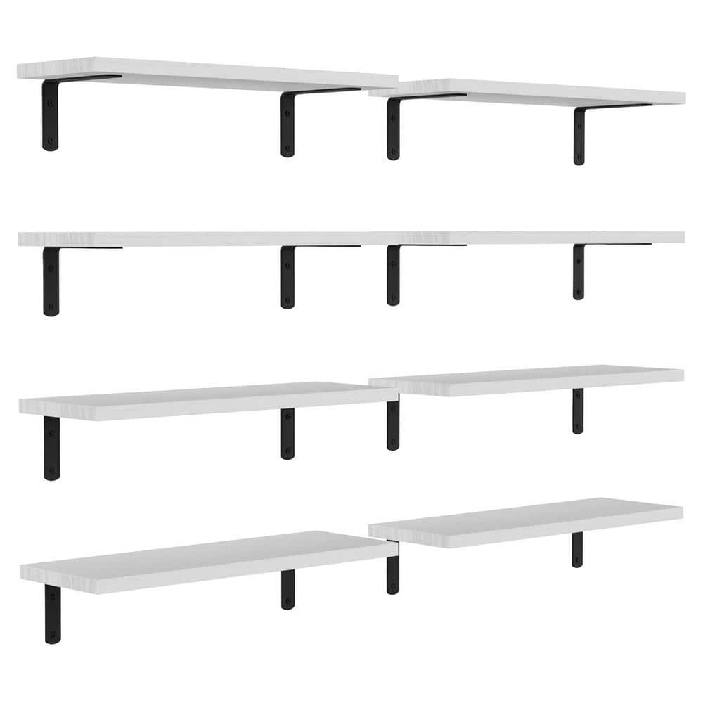 5.9 in. W x 16.5 in. D White Wood Floating Shelves for Wall Decor 8 Decorat