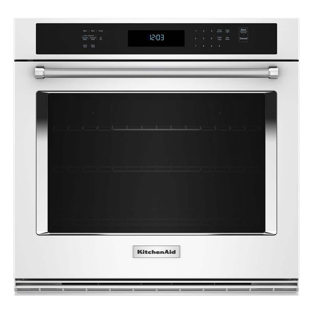 30 in. Single Electric Wall Oven with Convection Self-Cleaning in White -  KitchenAid, KOES530PWH