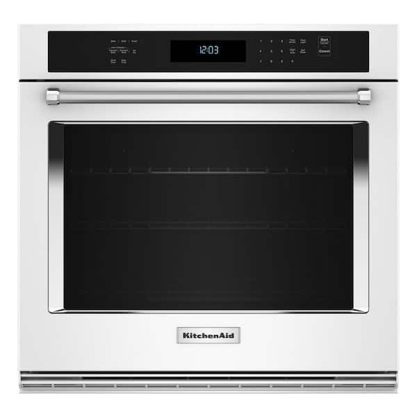KitchenAid 30 in. Single Electric Wall Oven with Convection Self-Cleaning in White