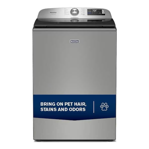 5.3 cu. ft. Pet Pro Top Load Washer in Classic Silver with Impeller, Extra Power and Sanitize Cycle with Oxi