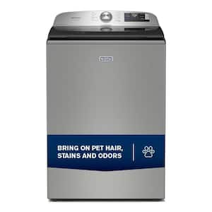 5.2 cu. ft. Pet Pro Top Load Washer in Classic Silver with Agitator, Extra Power and Sanitize Cycle with Oxi