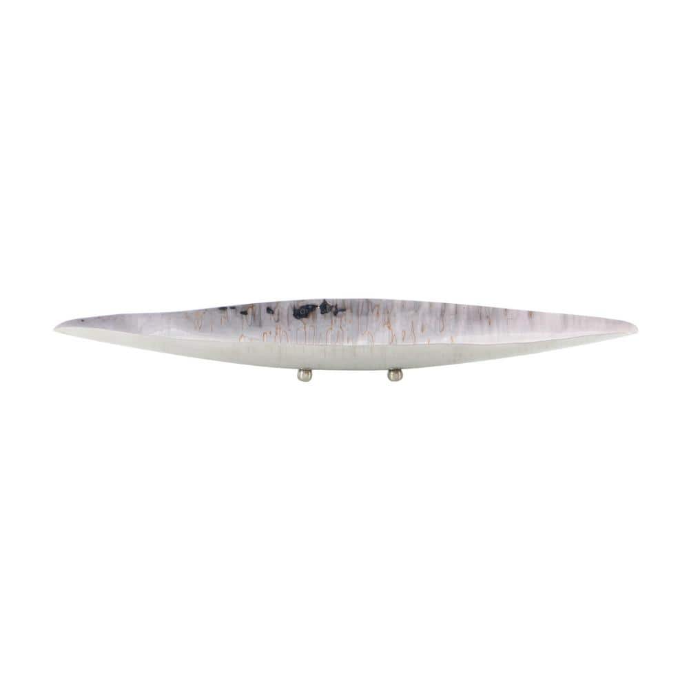 Modern Oval Stainless Steel Decorative Bowl with Stand, 34"W