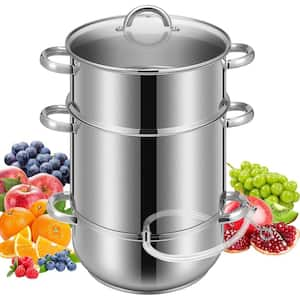 11 qt. Stainless Steel Juice Steamer Pot with Tempered Glass Lid