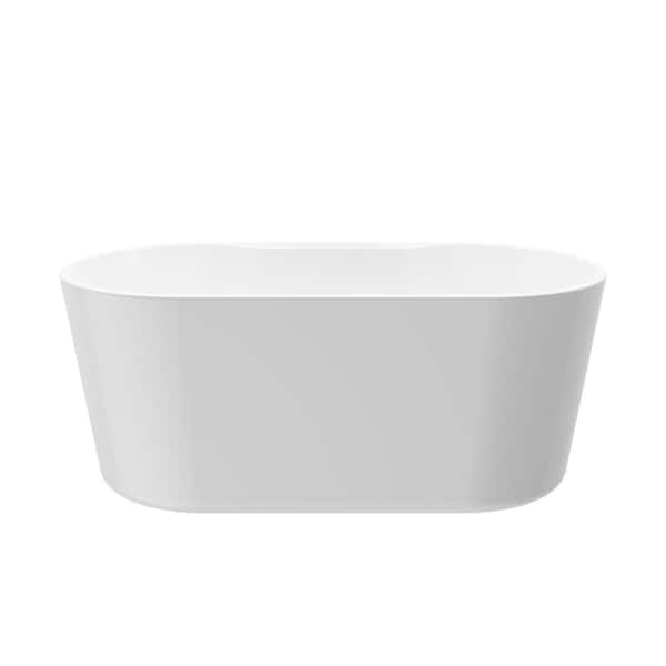 A&E Sion 62 in. Acrylic Flatbottom Non-Whirlpool Freestanding Bathtub in White